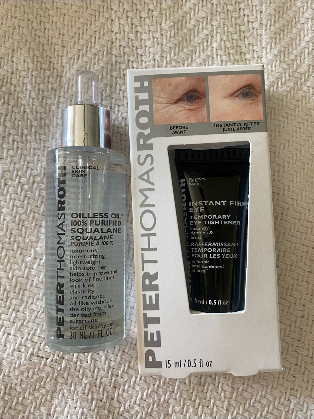 NEW Peter Thomas Roth Oilless Oil Squalane Oil + Instant Firm Eye Tightener